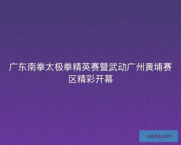 广东南拳太极拳精英赛暨武动广州黄埔赛区精彩开幕